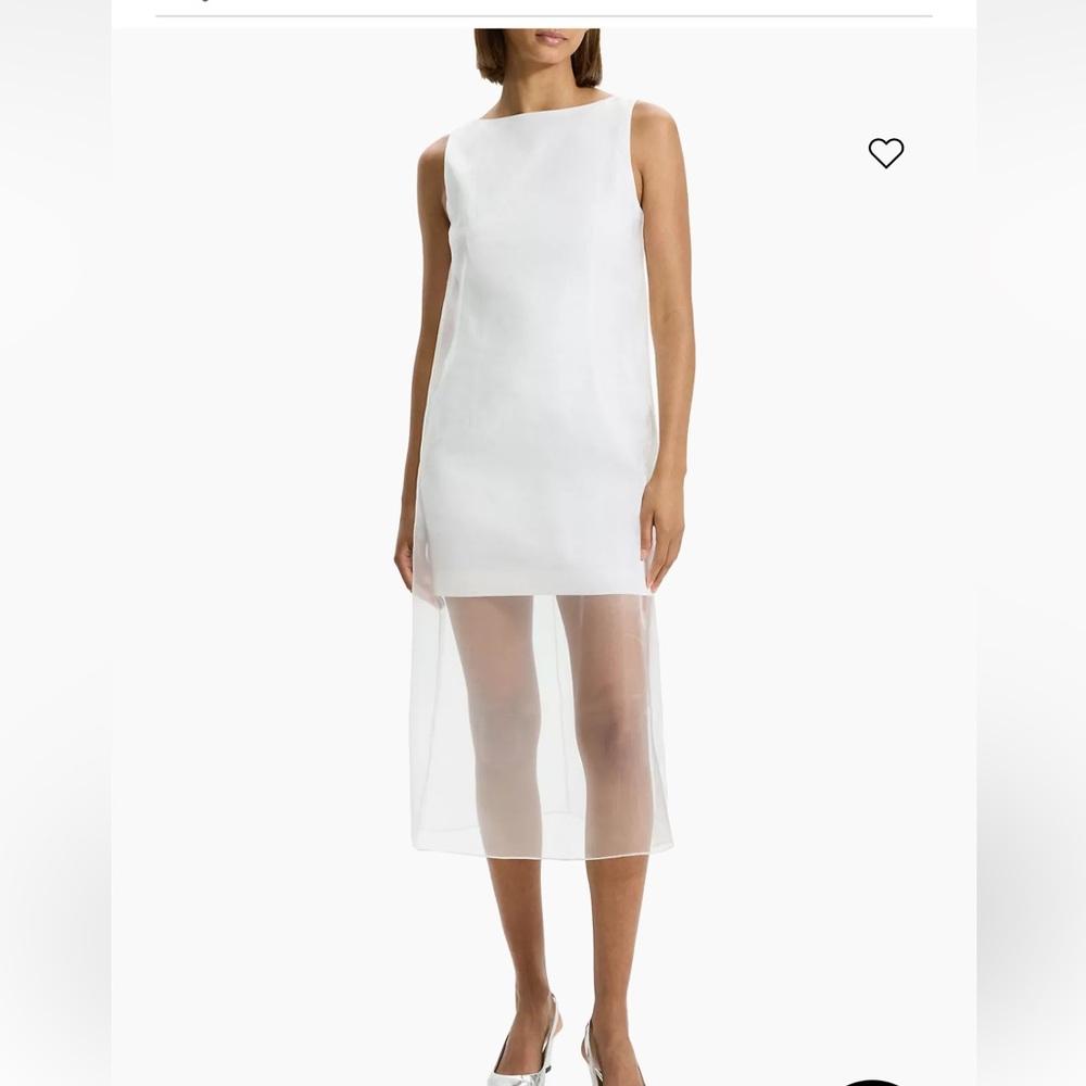 Organza overlay linen mini dress worn once shortened/petite